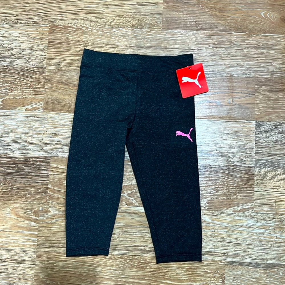 Puma stretch, capris, girl, size 6 brand new with tag dark grey